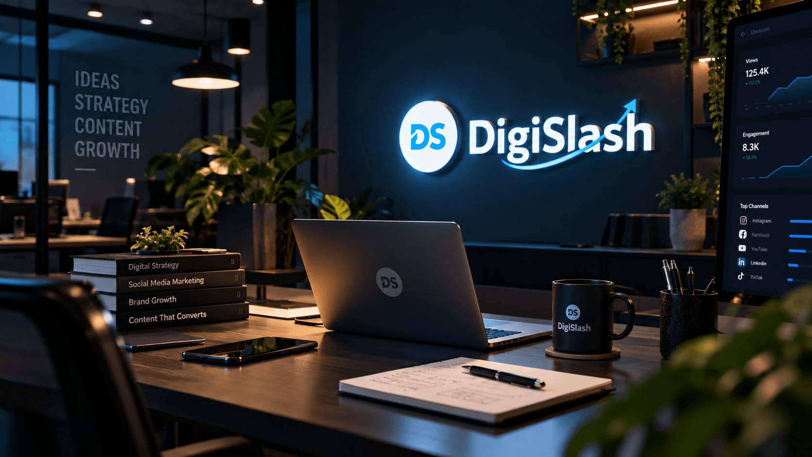 DigiSlash creative workspace illustration